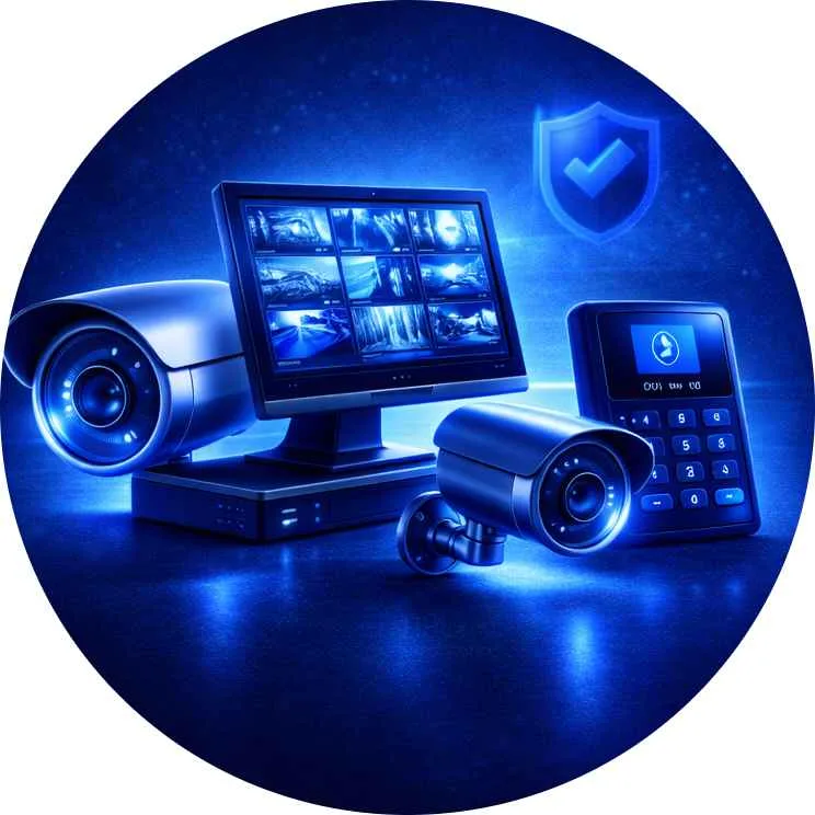 كاميرات مراقبة وأنظمة أمنية